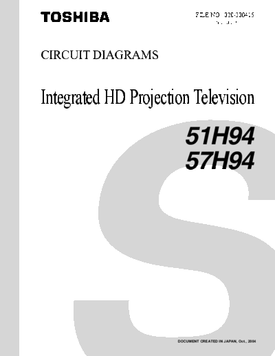 TOSHIBA toshiba 51-57h94cd service manual  TOSHIBA Proj TV 51H94 toshiba_51-57h94cd_service_manual.pdf