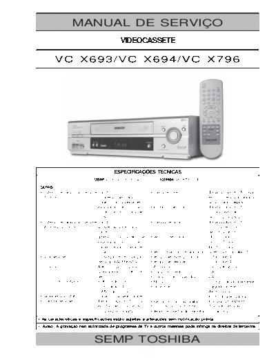 TOSHIBA Semp+Toshiba++VCX693,+VCX694,+VCX796  TOSHIBA Video VCX693, VCX694, VCX796 Semp+Toshiba++VCX693,+VCX694,+VCX796.pdf