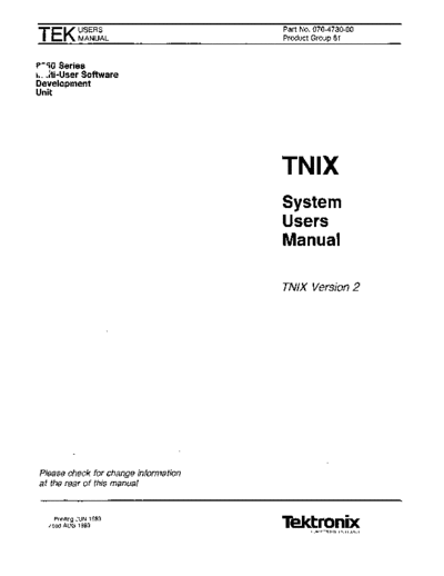 Tektronix 070-4730-00 TNIX System Users Manual Version 2 Aug83  Tektronix 85xx 856x 070-4730-00_TNIX_System_Users_Manual_Version_2_Aug83.pdf