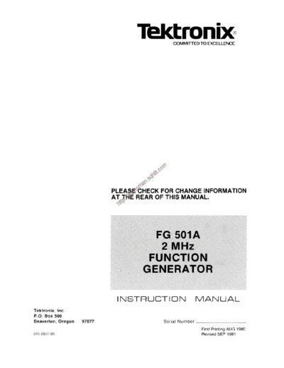 Tektronix tek-fg501a 1  Tektronix FG501 FG501 tek-fg501a 1.pdf