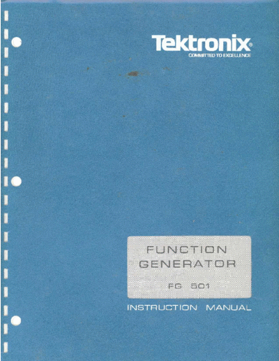 Tektronix FG501   Tektronix FG501 FG501 FG501 .pdf