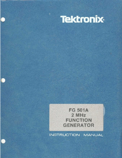 Tektronix FG501a  Tektronix FG501 FG501 FG501a.pdf