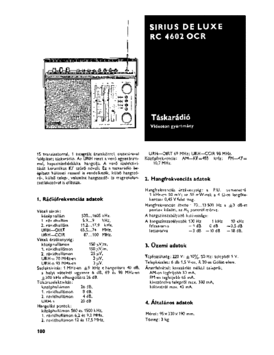 VIDEOTON Sirius de luxe SCH.  VIDEOTON Audio SIRIUS DE LUXE Videoton_Sirius_de_luxe_SCH..pdf