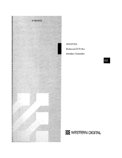 Western Digital 22 WD33C92A  Western Digital _dataBooks 1992_SystemLogic_Imaging_Storage 22_WD33C92A.pdf