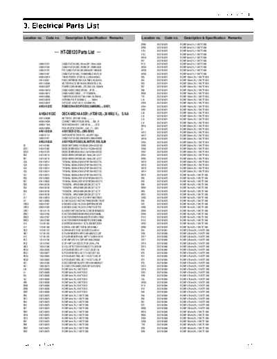 Samsung Electrical Part List  Samsung Audio HT-DB120 Samsung HT DB120 Electrical Part List.pdf