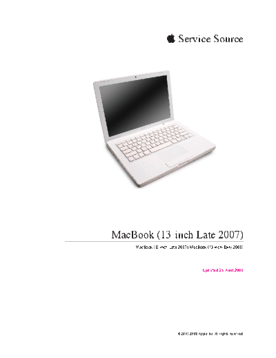 apple MacBook (13-inch Late 2007 Early 2008) 08-04  apple old Macbook MacBook (13-inch Late 2007 Early 2008) 08-04.pdf