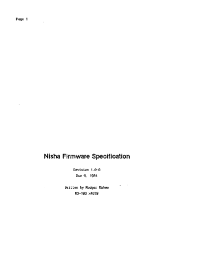 apple Nisha Firmware Specification Dec84  apple disk nisha Nisha_Firmware_Specification_Dec84.pdf