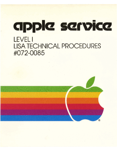apple 072-0085 Level 1 Lisa Technical Procedures Mar85  apple lisa service 072-0085_Level_1_Lisa_Technical_Procedures_Mar85.pdf