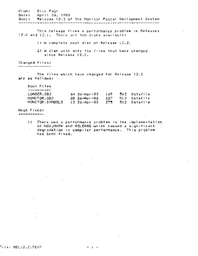 apple Monitor 12.2 Release Notes Apr83  apple lisa pascal_monitor Monitor_12.2_Release_Notes_Apr83.pdf