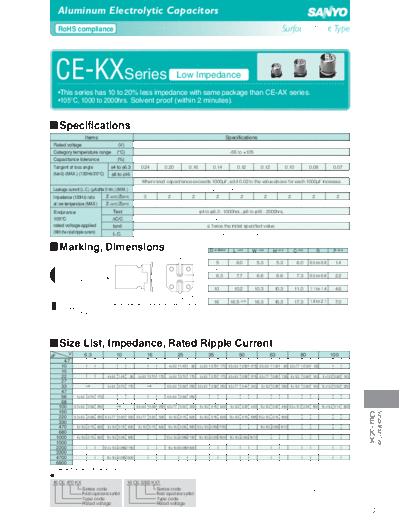 Sanyo Sanyo [smd] KX Series  . Electronic Components Datasheets Passive components capacitors Sanyo Sanyo [smd] KX Series.pdf