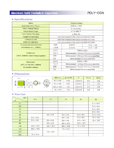 Poly-con [Tyecom] Poly-CON [polymer] SPE Series  . Electronic Components Datasheets Passive components capacitors Poly-con [Tyecom] Poly-CON [polymer] SPE Series.pdf