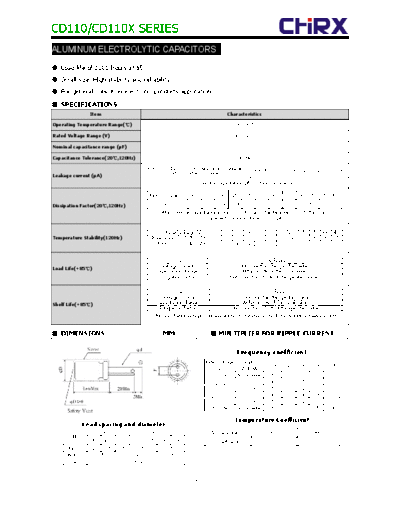 Chirx [radial thru-hole] CD110X Series  . Electronic Components Datasheets Passive components capacitors Chirx Chirx [radial thru-hole] CD110X Series.pdf