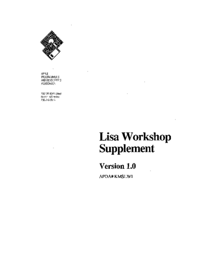 apple Lisa Workshop Supplement Ver 1.0 1986  apple lisa workshop_3.0 Lisa_Workshop_Supplement_Ver_1.0_1986.pdf