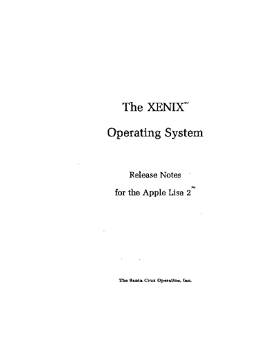 apple XENIX Lisa 2 Release Notes May84  apple lisa xenix XENIX_Lisa_2_Release_Notes_May84.pdf