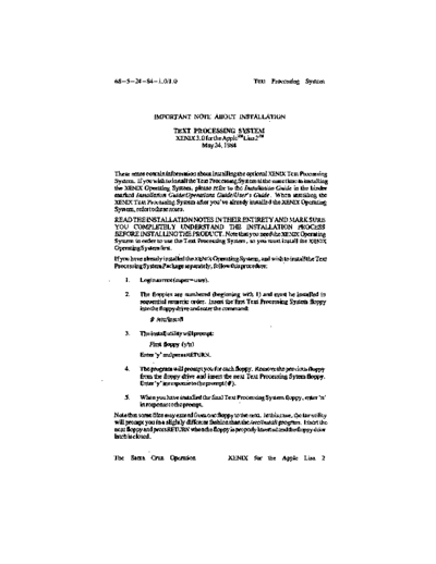 apple XENIX Lisa 2 Text Processing Reference May84  apple lisa xenix XENIX_Lisa_2_Text_Processing_Reference_May84.pdf