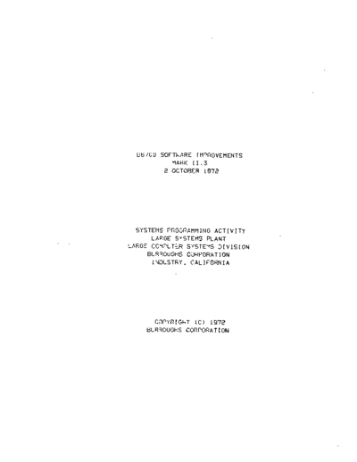 burroughs B6700 SoftwareNotes II.3 Oct72  burroughs B6500_6700 softwareNotes B6700_SoftwareNotes_II.3_Oct72.pdf