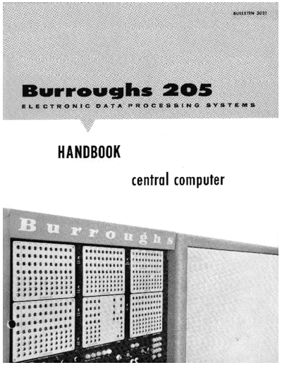 burroughs 3021 B205 Central Computer Hbk Mar56  burroughs electrodata 205 3021_B205_Central_Computer_Hbk_Mar56.pdf