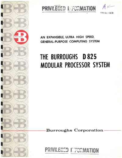 burroughs TR61-58B D 825 Modular Proc Sys 1961  burroughs military D8xx TR61-58B_D_825_Modular_Proc_Sys_1961.pdf