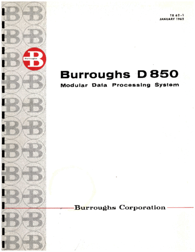 burroughs TR62-1 D 850 Modular Proc Sys Jan62  burroughs military D8xx TR62-1_D_850_Modular_Proc_Sys_Jan62.pdf