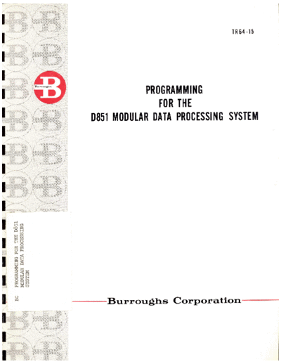 burroughs TR64-15 D 851 Programming Mar64  burroughs military D8xx TR64-15_D_851_Programming_Mar64.pdf