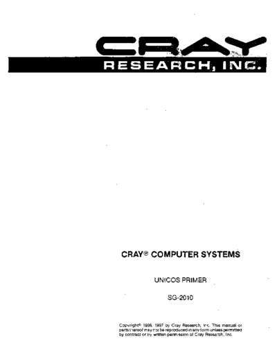 cray SG-2010B UNICOS Primer 3.0 Jul87  cray UNICOS 3.0_1987 SG-2010B_UNICOS_Primer_3.0_Jul87.pdf