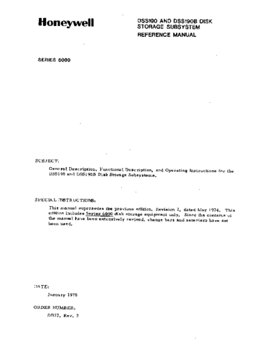 honeywell DB37r3 DSS190 Reference Jan75  honeywell series6000 periph DB37r3_DSS190_Reference_Jan75.pdf