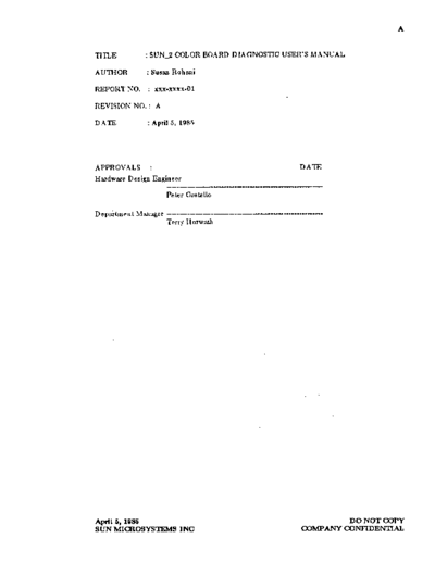 sun Sun-2 Color Board Diagnostic  sun sun2 diag Sun-2_Color_Board_Diagnostic.pdf