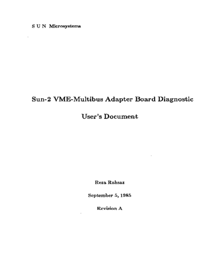 sun Sun2 VME Multibus Adapter Diagnostic Sep85  sun sun2 diag Sun2_VME_Multibus_Adapter_Diagnostic_Sep85.pdf