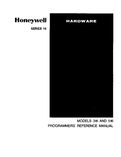 honeywell 70130072156 316 516 PgmrRef Nov70  honeywell series16 h316 70130072156_316_516_PgmrRef_Nov70.pdf