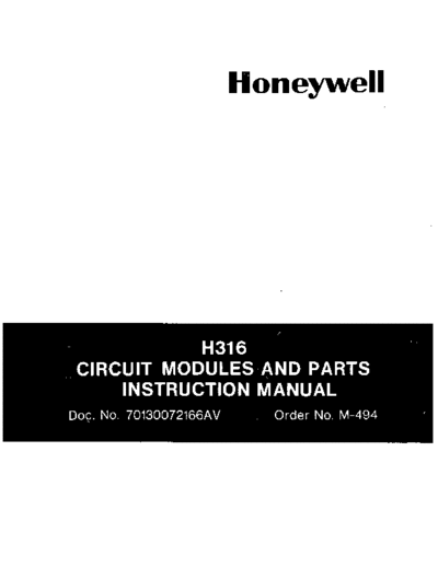 honeywell 70130072166AV 316 ModulesAndParts Nov74  honeywell series16 h316 70130072166AV_316_ModulesAndParts_Nov74.pdf