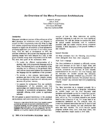 xerox An Overview Of The Mesa Processor Architecture 1982  xerox mesa princ_ops An_Overview_Of_The_Mesa_Processor_Architecture_1982.pdf