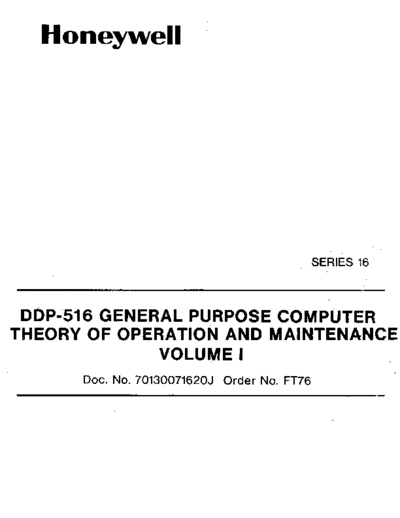 honeywell 70130071620J MaintVo1 Jan72  honeywell series16 h516 70130071620J_MaintVo1_Jan72.pdf