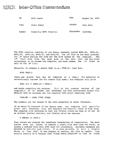 xerox Compiling BCPL Programs Aug73  xerox alto memos_1973 Compiling_BCPL_Programs_Aug73.pdf