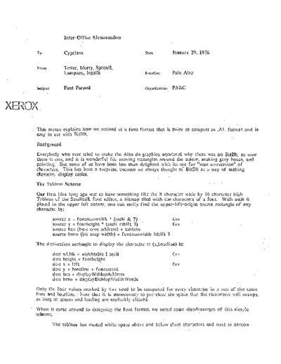 xerox Font Format Jan76  xerox alto memos_1976 Font_Format_Jan76.pdf