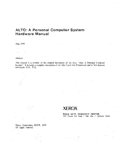 xerox Alto Hardware Manual May79  xerox alto memos_1979 Alto_Hardware_Manual_May79.pdf