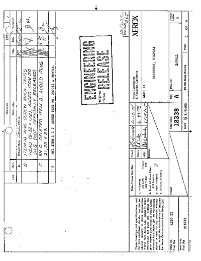 xerox 209911D Assembly Display  xerox alto schematics 209911D_Assembly_Display.pdf