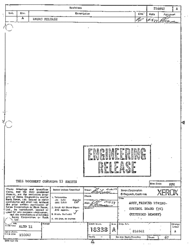 xerox 216642A Assembly Control Board 2K Extended Memory  xerox alto schematics 216642A_Assembly_Control_Board_2K_Extended_Memory.pdf