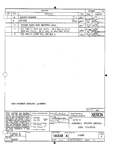 xerox 216389E Alto II Assembly Disk Control  xerox alto schematics 216389E_Alto_II_Assembly_Disk_Control.pdf