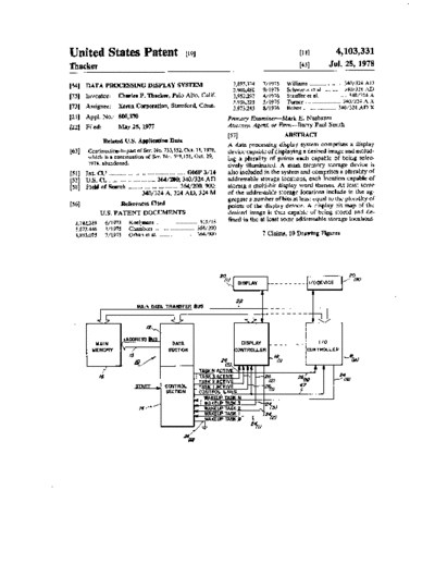 xerox 4103331 Display Ctlr  xerox alto patents 4103331_Display_Ctlr.pdf