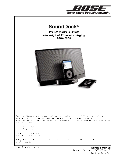 BOSE bose_sounddock 2  BOSE Audio Sound Dock Sound Dock 2 bose_sounddock 2.pdf