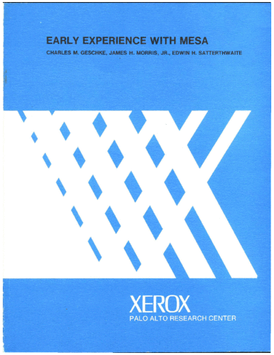 xerox CSL-76-6 Early Experience With Mesa  xerox parc techReports CSL-76-6_Early_Experience_With_Mesa.pdf