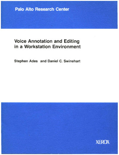 xerox CSL-86-3 Voice Annotation and Editing in a Workstation Environment  xerox parc techReports CSL-86-3_Voice_Annotation_and_Editing_in_a_Workstation_Environment.pdf