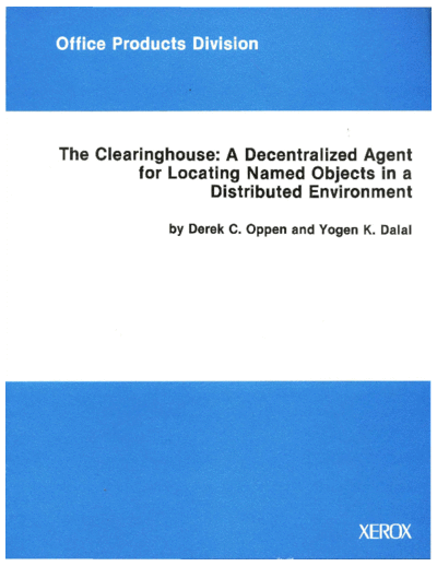 xerox OPD-T8103 The Clearinghouse  xerox parc techReports OPD-T8103_The_Clearinghouse.pdf