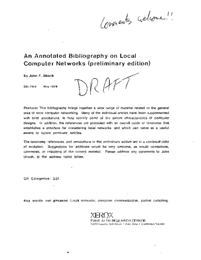 xerox SSL-79-5 An Annotated Bibliography on Local Computer Networks  xerox parc techReports SSL-79-5_An_Annotated_Bibliography_on_Local_Computer_Networks.pdf