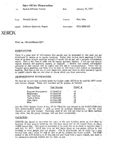 xerox 19770122 Software Quarterly Report  xerox sdd memos_1977 19770122_Software_Quarterly_Report.pdf