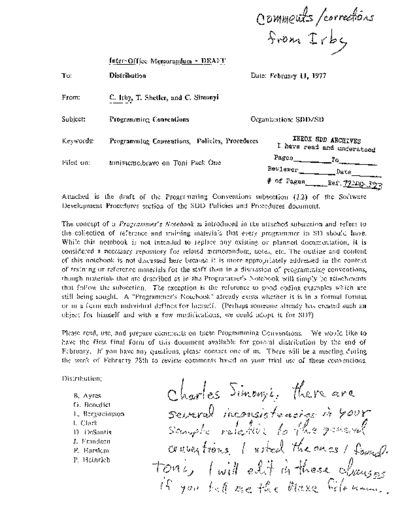 xerox 19770211 Programming Conventions  xerox sdd memos_1977 19770211_Programming_Conventions.pdf