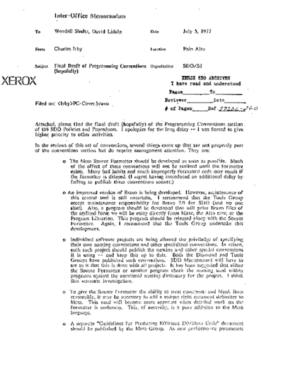 xerox 19770705 Final Draft of Programming Conventions  xerox sdd memos_1977 19770705_Final_Draft_of_Programming_Conventions.pdf