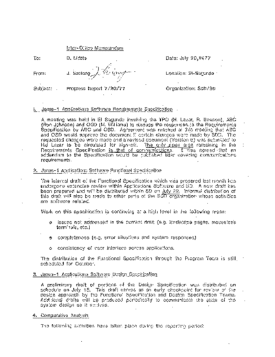 xerox 19770720 Progress Report 7-20-77  xerox sdd memos_1977 19770720_Progress_Report_7-20-77.pdf