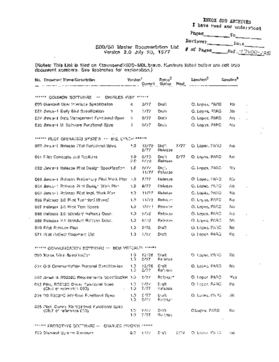 xerox 19770720 SDD Master Documentation List Version 2.0  xerox sdd memos_1977 19770720_SDD_Master_Documentation_List_Version_2.0.pdf