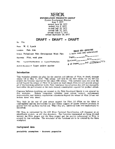 xerox 19770916_Preliminary_Pilot_Development_Work_Plan  xerox sdd memos_1977 19770916_Preliminary_Pilot_Development_Work_Plan.pdf